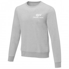 Zenon heren sweater met ronde hals-Heather grijs