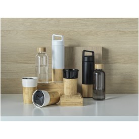 Ziggs waterfles 650 ml - gerecycled plastic - enkelwandig - bamboe dop