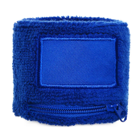Zip Zweetbandje met label-Koningsblauw