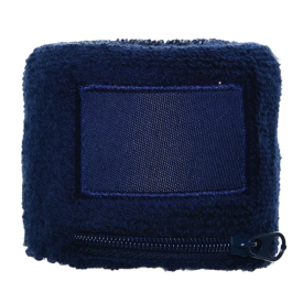 Zip Zweetbandje met label-Marineblauw