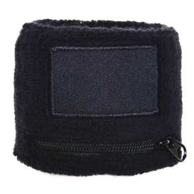 Zip Zweetbandje met label-1 kleur-Zwart, #000000
