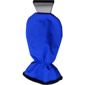 Zwarte plastic ijskrabber met fleece gevoerde want-Kobaltblauw