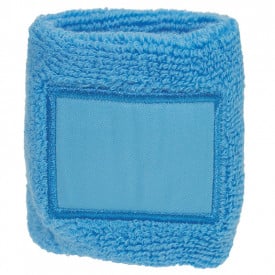 Zweetbandje met label-Lichtblauw, #7bc7e9-1 kleur