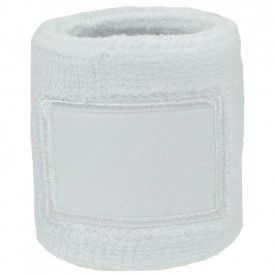 Zweetbandje met label-Zonder opdruk-Wit, #ffffff