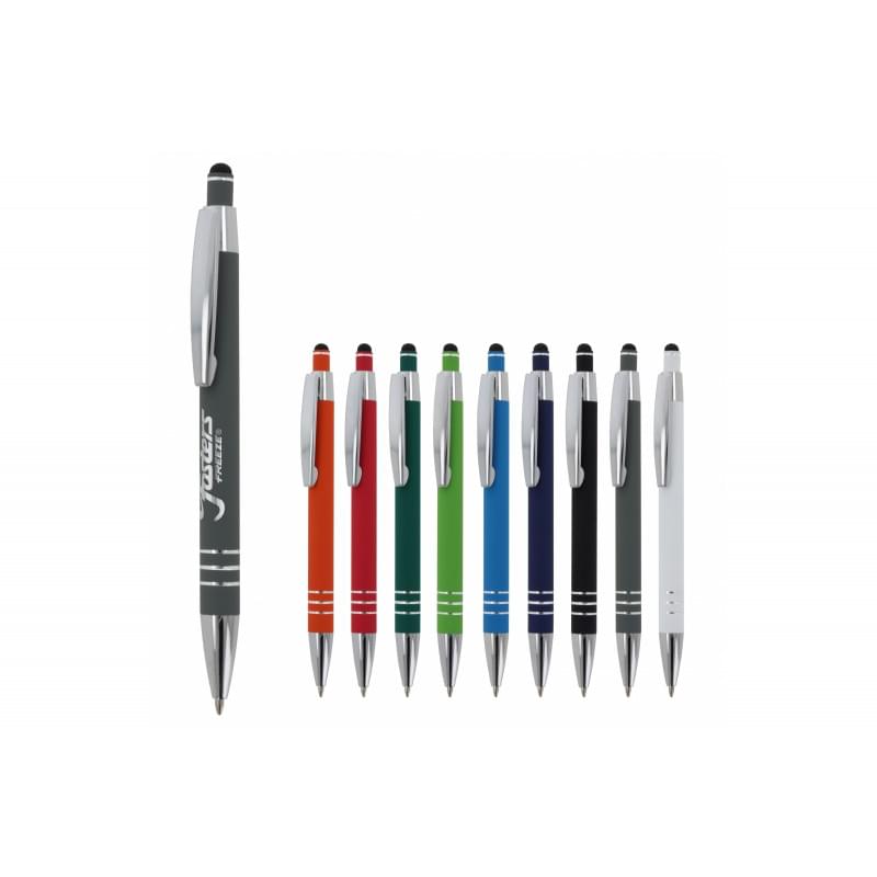 Athene stylus balpen - metaal - blauwe inkt - soft touch afwerking