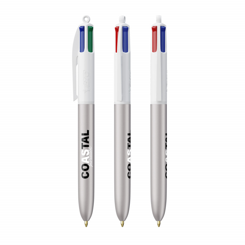 BIC® 4 Colours® balpen - kunststof - glacé afwerking 