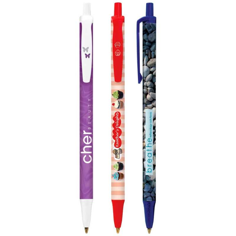 BIC® Clic stic balpen - kunststof - zwarte, blauwe inkt 