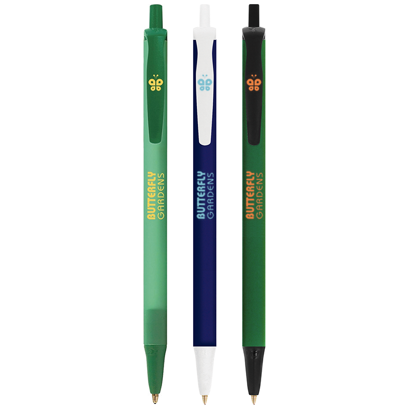 BIC® Clic stic Softfeel® balpen - kunststof - zwarte, blauwe inkt - soft touch