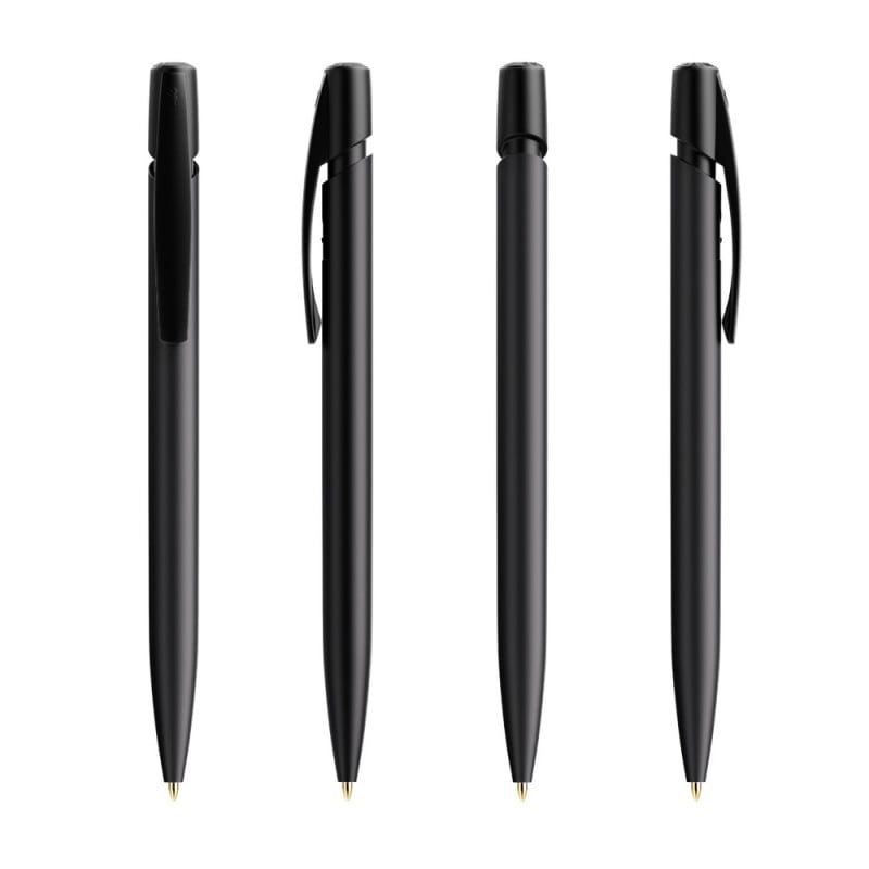 BIC® Media clic Ecolutions® balpen - gerecycled kunststof - zwarte, blauwe inkt