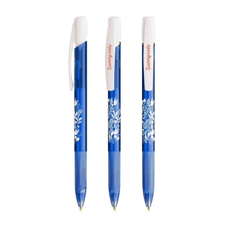 BIC® Media Clic grip balpen - kunststof - zwarte, blauwe inkt