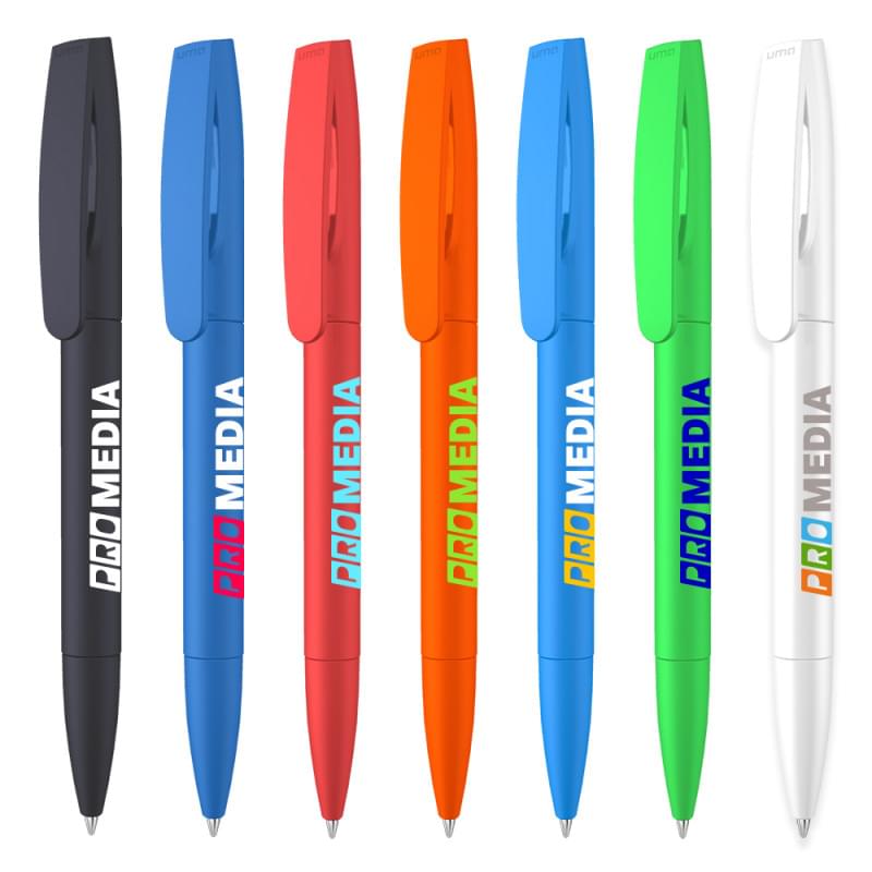 Coral balpen - kunststof - blauwe inkt - rubberized