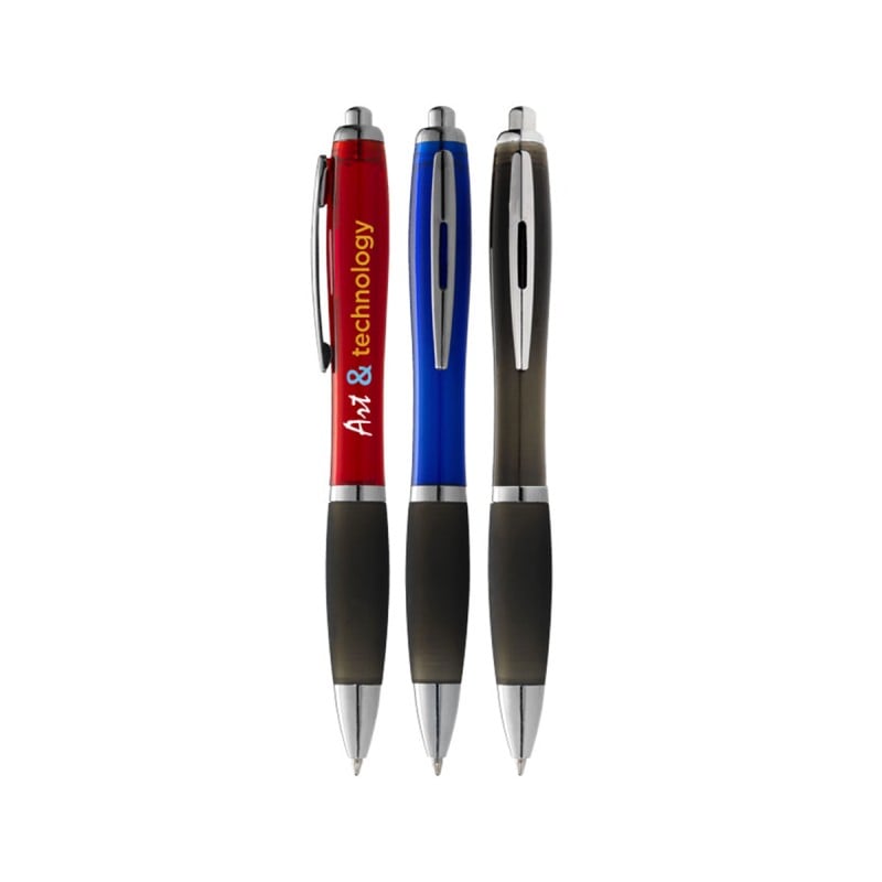 Nash plastic balpen met zwarte grip - zwartschrijvend
