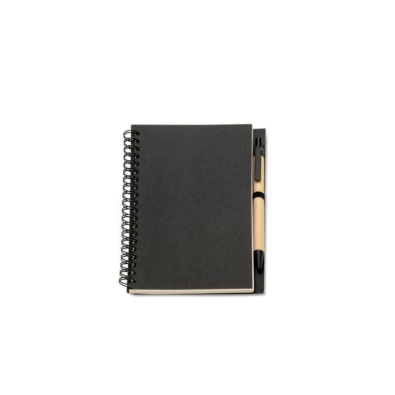 Bloquero notitieboek - gerecycled papier - 140 vellen - gerecycled balpen met blauwe inkt