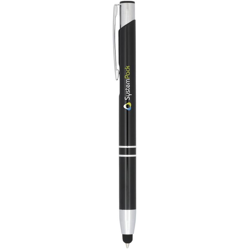 Moneta stylus balpen - geanodiseerd aluminium - blauwe inkt