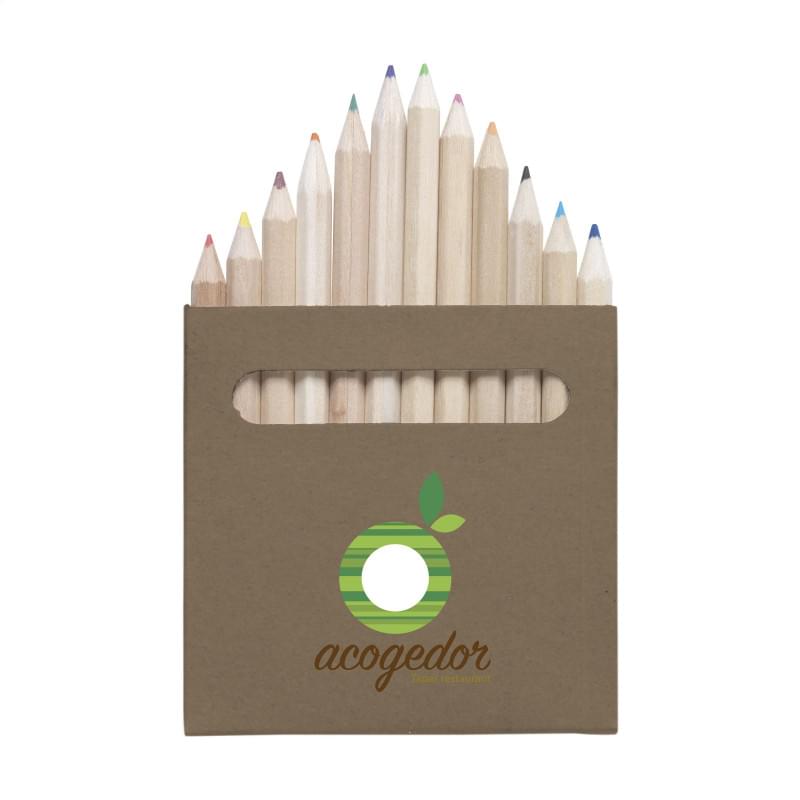 Pastelli kleurpotloden - hout - 12-delig - mini - kringloopkarton verpakking