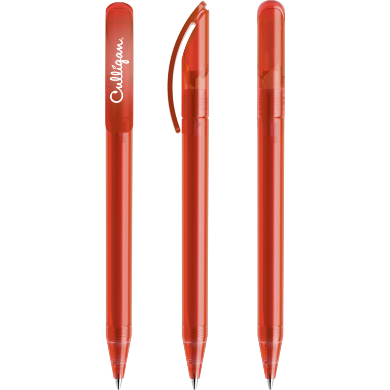 Prodir DS3 balpen - gerecycled kunststof - zwarte, blauwe inkt - frosted