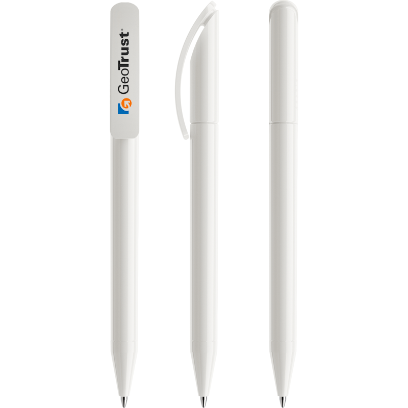 Prodir DS3 balpen - gerecycled kunststof - zwarte, blauwe inkt - polished