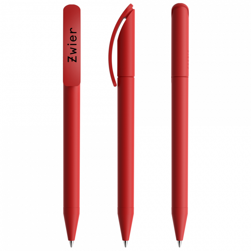 Prodir DS3 balpen - biologisch afbreekbaar kunststof - zwarte, blauwe inkt - soft touch