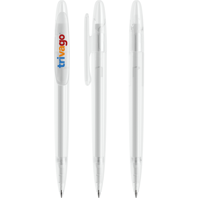 Prodir DS5 balpen - kunststof - zwarte, blauwe inkt - frostedProdir DS5 balpen - kunststof - zwarte, blauwe inkt - frosted