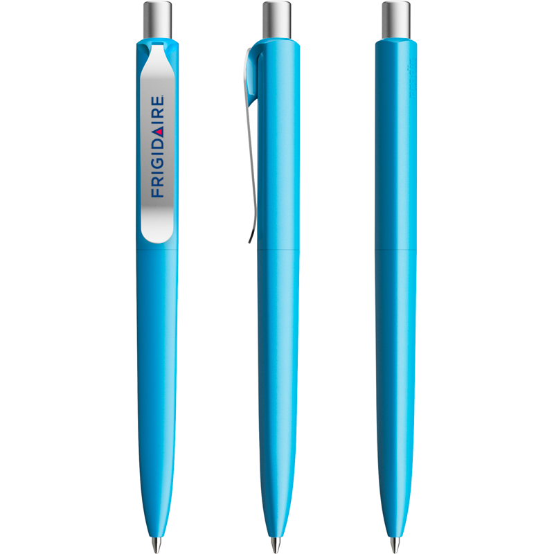 Prodir DS8 balpen - gerecycled kunststof - zwarte, blauwe inkt - metalen clip - mat gekleurd
