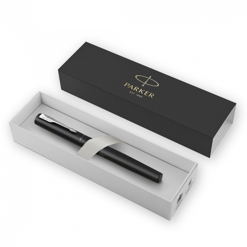Parker Roller Vector XL balpen - RVS - zwarte inkt - geschenkverpakking