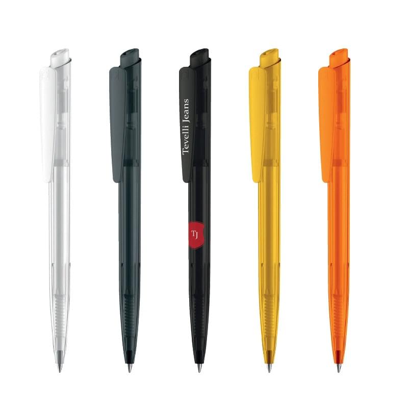 Senator Dart balpen - kunststof - zwarte, blauwe inkt - transparant - polished clip