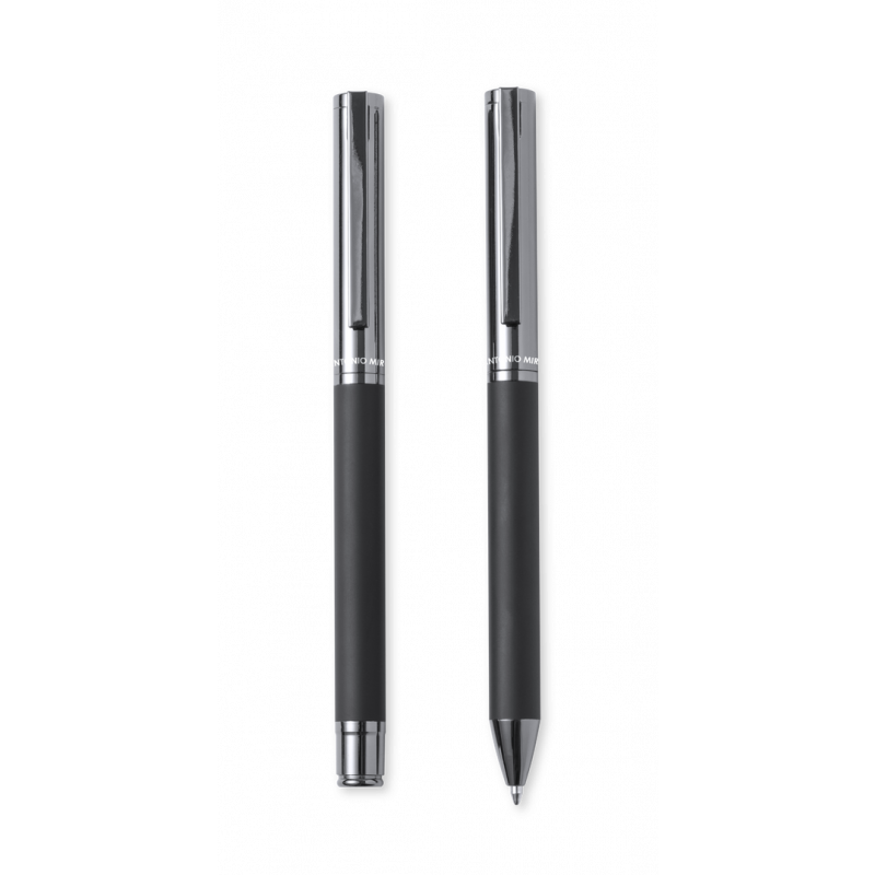 Tengluk pennenset - metaal - blauwe inkt - balpen en rollerbalpen - geschenkverpakking