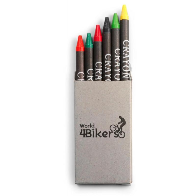 Set van 6 waskrijtjes in Eco verpakking