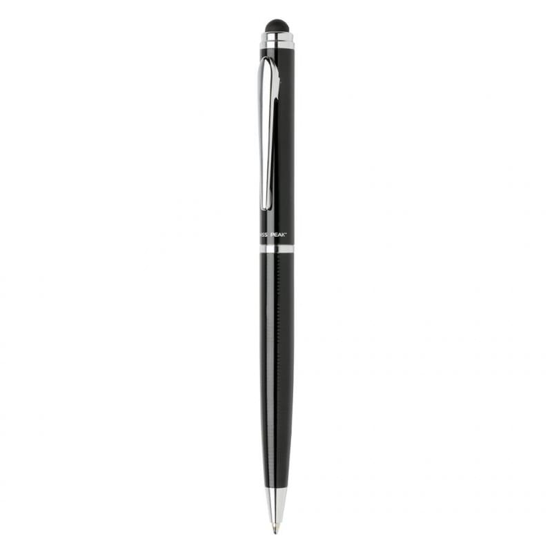 Swiss Peak stylus balpen - metaal - blauwe inkt