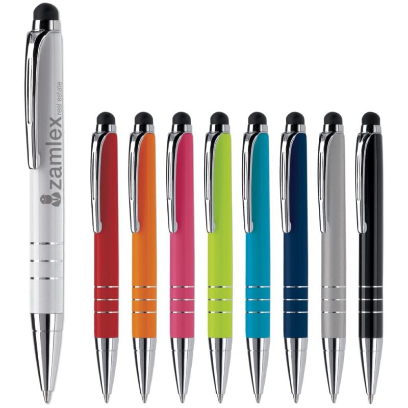 Stylus balpen - metaal - draaimechanisme - ergonomisch