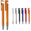 3 in 1 stylus balpen - kunststof - blauwe inkt - telefoonstandaard hardcolour