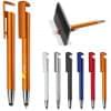 3 in 1 stylus balpen - kunststof - blauwe inkt - telefoonstandaard hardcolour