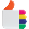 Markeerstift 'like' - ABS - 5 kleuren