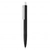 X3 balpen - kunststof - blauwe inkt - smooth touch - zwart