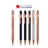 Paris stylus balpen - rose gold metaal - blauwe inkt - soft touch afwerking