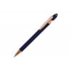Paris stylus balpen - rose gold metaal - blauwe inkt - soft touch afwerking
