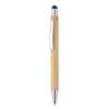 Bayba stylus balpen - bamboe - blauwe inkt - metalen top, clip en punt