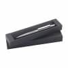 Bellamy pen - gerecycled RVS - blauwe inkt - verchroomde clip en accenten - geschenkverpakking