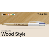 BIC® 4 Colours® balpen - gerecycled kunststof - hout stijl 