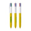 BIC® 4 Colours® balpen - gerecycled kunststof - hout stijl 