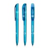 BIC® Super clip balpen - kunststof - zwarte, blauwe inkt - draai mechanisme - transparant