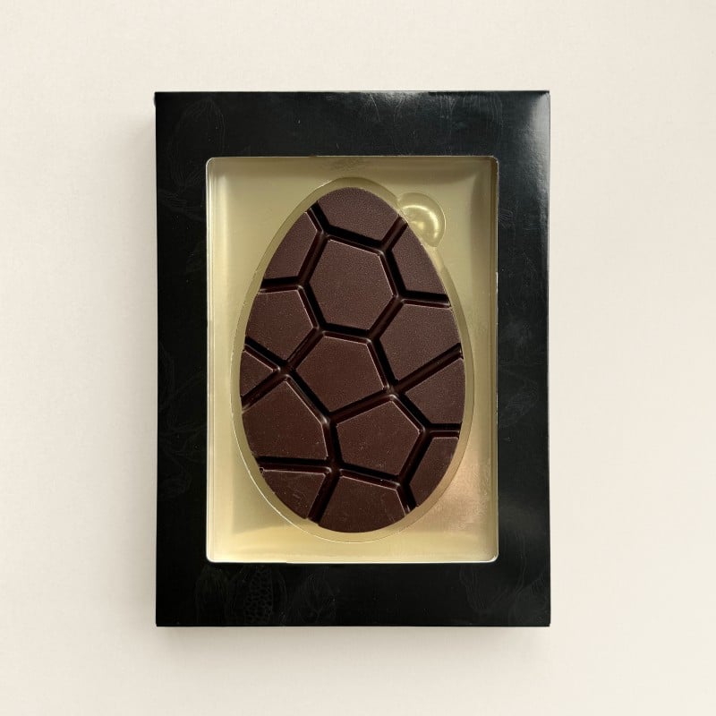Chocolade paasei - 95 gram - puur - geschenkdoos - onbedrukt