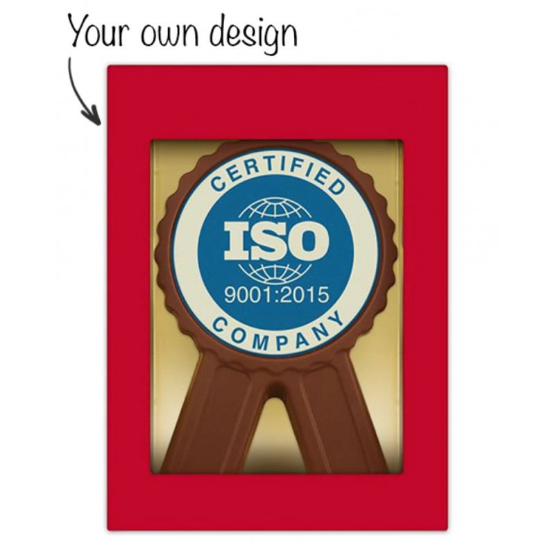 Chocolade medaille - 175 gram - melk - vensterdoos