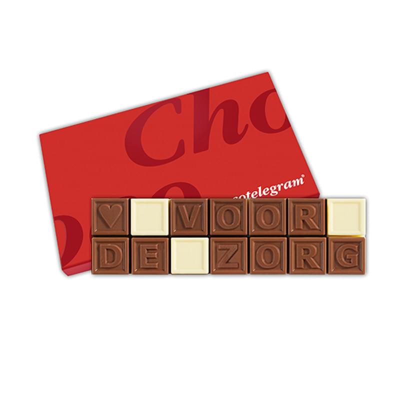 Chocotelegram® - 133 gram - melk - hart voor de zorg