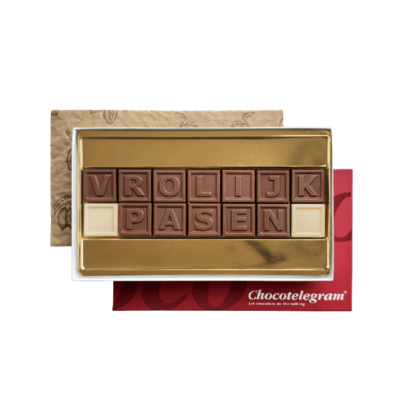 ChocoTelegram vrolijk Pasen - 14 blokjes