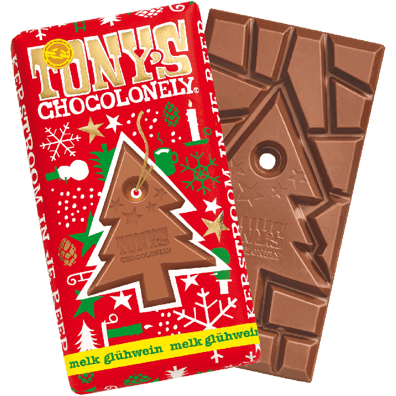 Tony's Chocolonely kerst chocoladereep - 180 gram - gluhwein - gepersonaliseerde wikkel