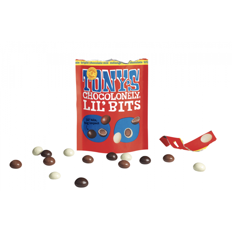 Tony's Chocolonely Lil'Bits chocolade mix - 120 gram - triple chocolate - onbedrukt
