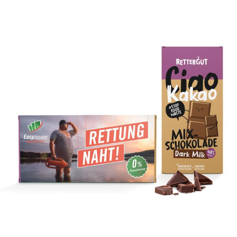 Rettergut chocoladereep - 80 gram - melk - kartonnen verpakking