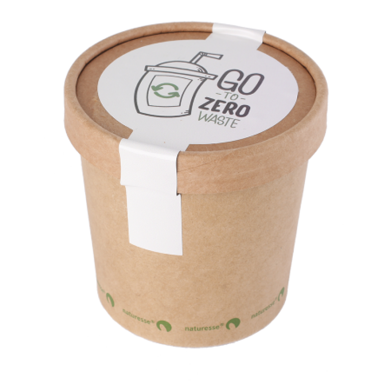 Snoeppot kraft karton met deksel 360 ml