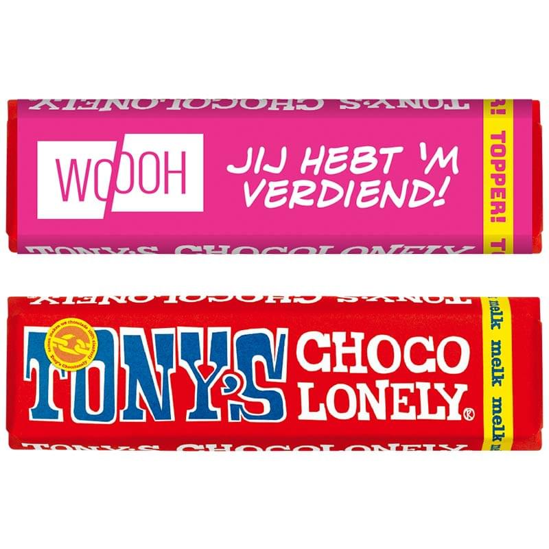 Tony's Chocolonely chocoladereep - 50 gram - diverse smaken - gepersonaliseerde wikkel